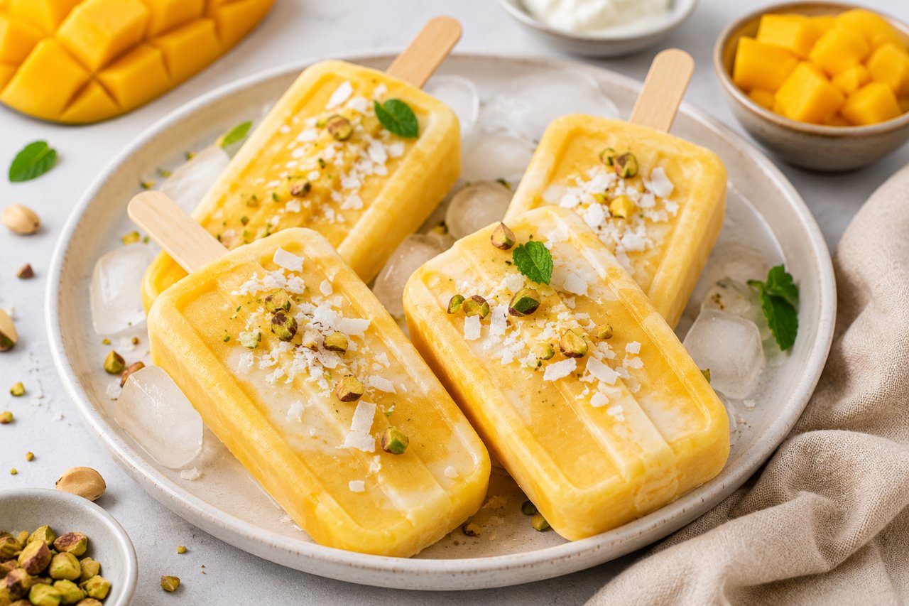 Bâtonnets glacés façon mango lassi