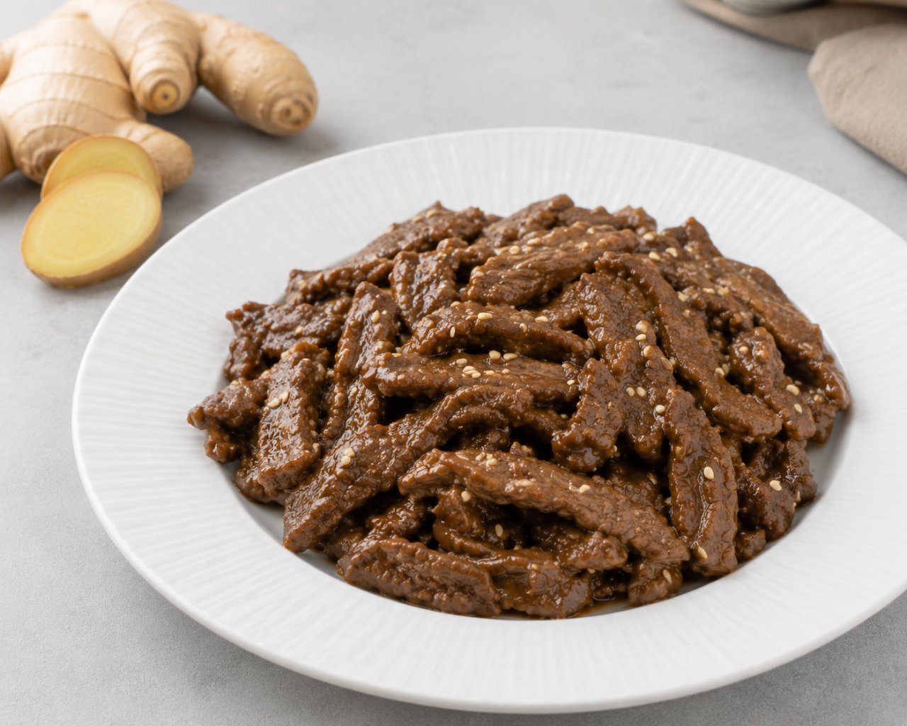 Image de la recette Émincé de bœuf au gingembre et sésame