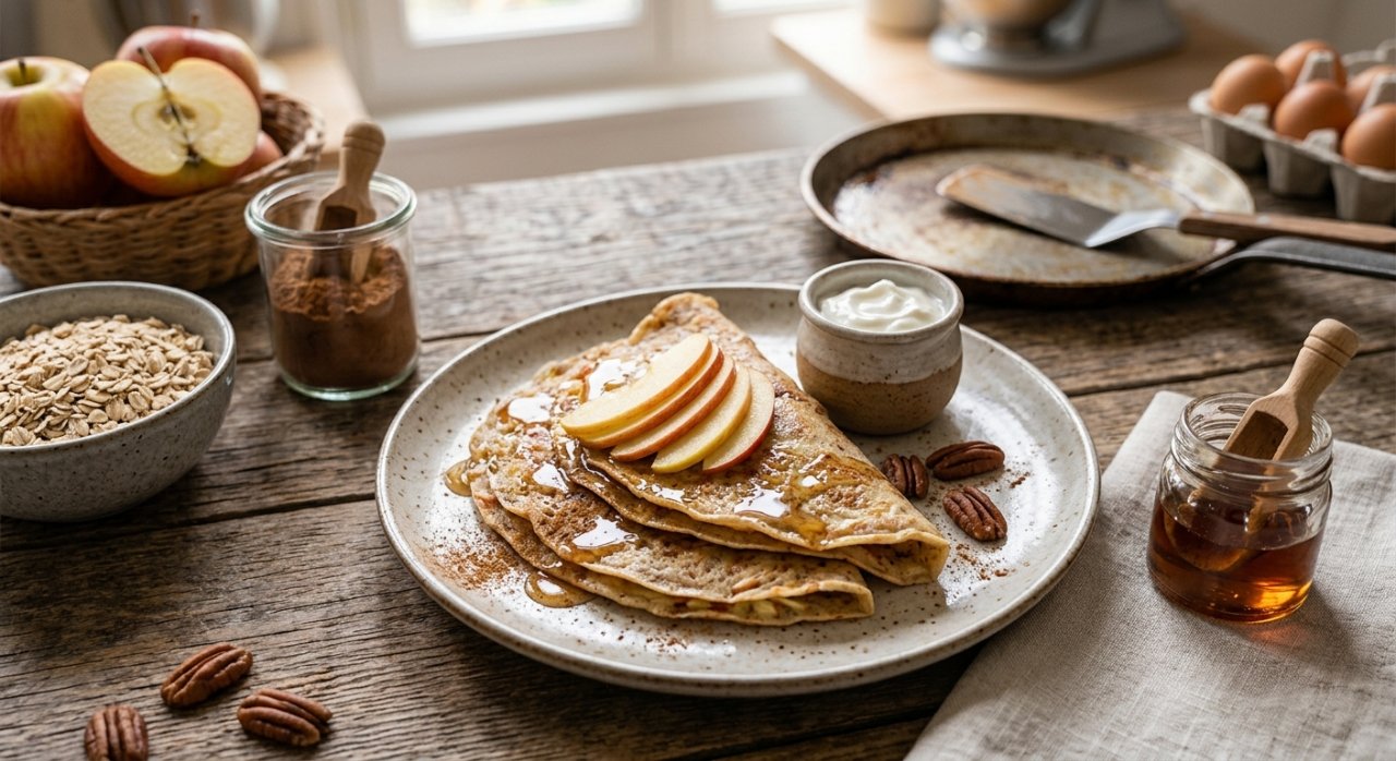 Crêpes protéinées pomme-cannelle