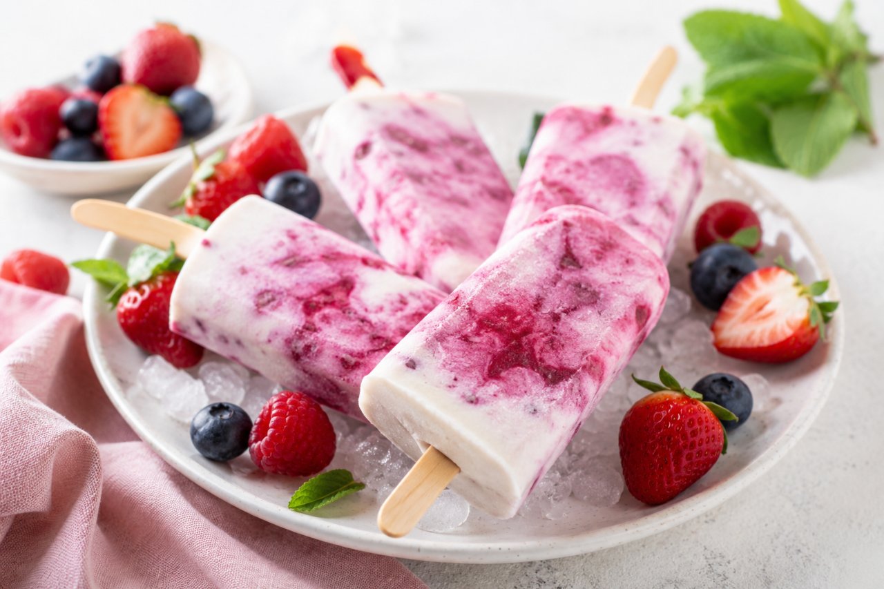 Esquimaux au yaourt et aux fruits rouges