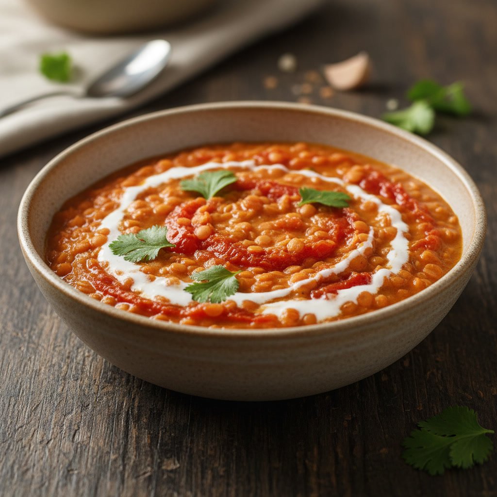 Image de la recette Bowl de lentilles corail et lait de coco