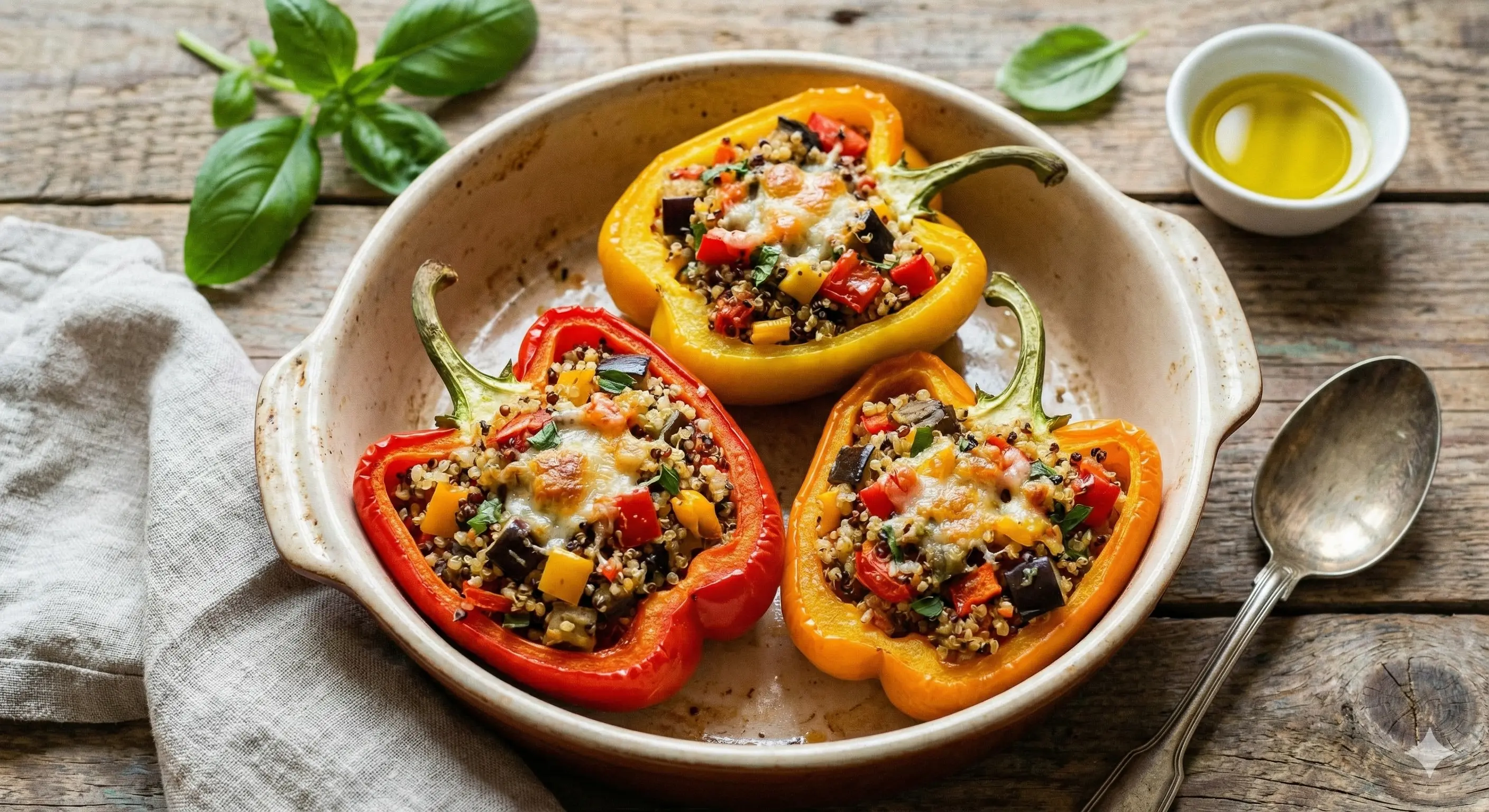 Poivrons farcis à la quinoa et aux légumes