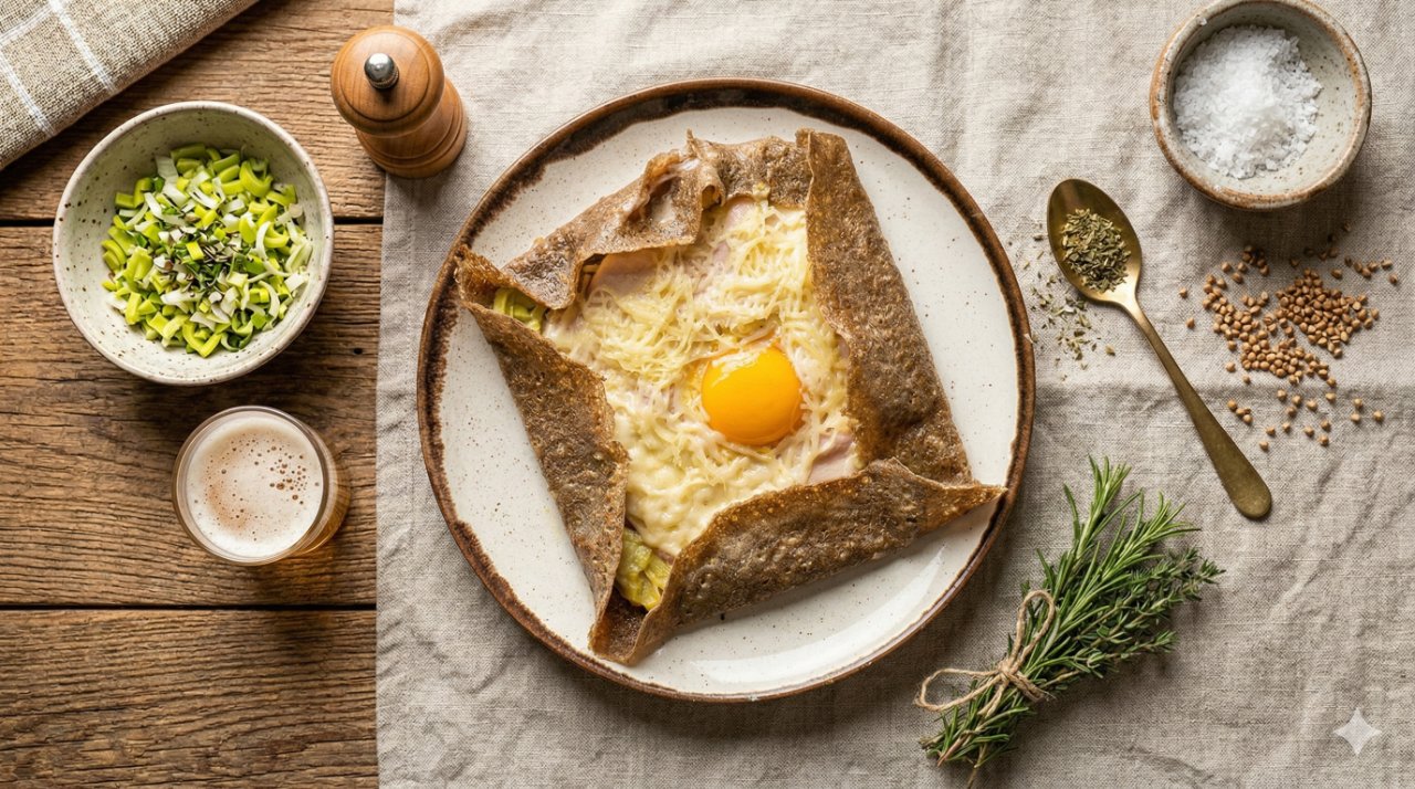 Image de la recette Galette de sarazin aux poireaux