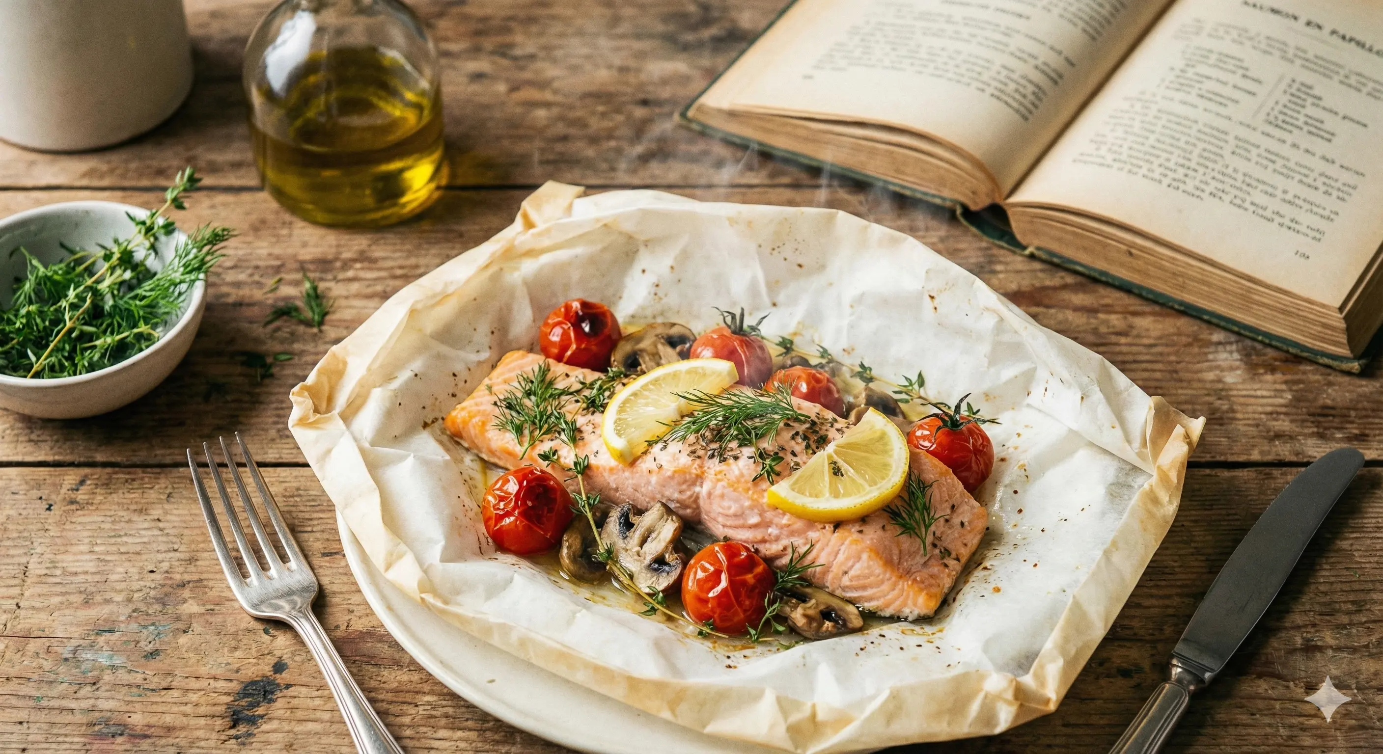 Image de la recette Saumon en papillote aux herbes