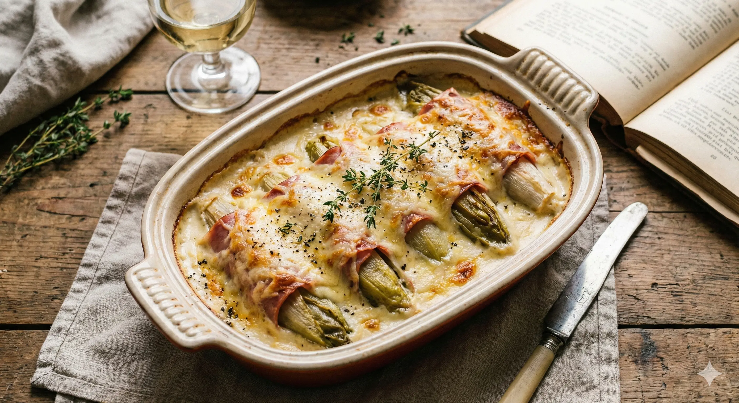 Image de la recette Endives au jambon gratiné