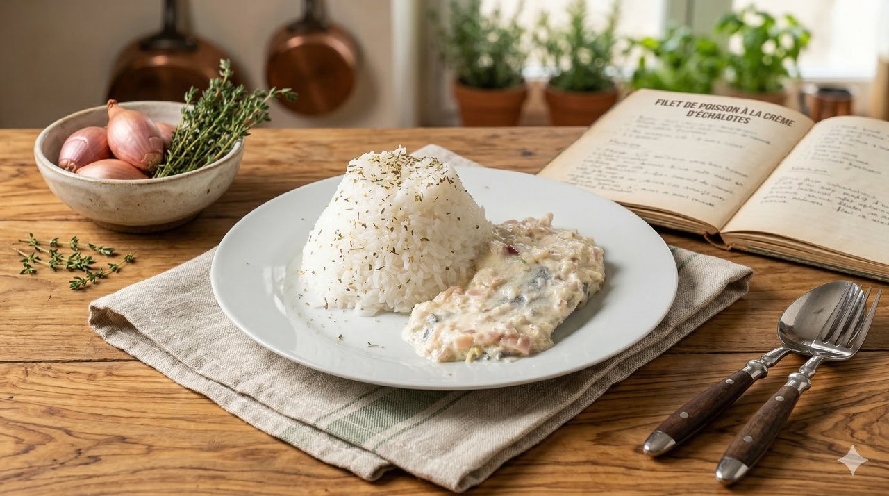 Image de la recette Filets de poisson à la crème d'échalotes