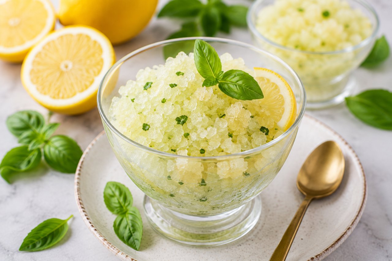 Granité citron-basilic