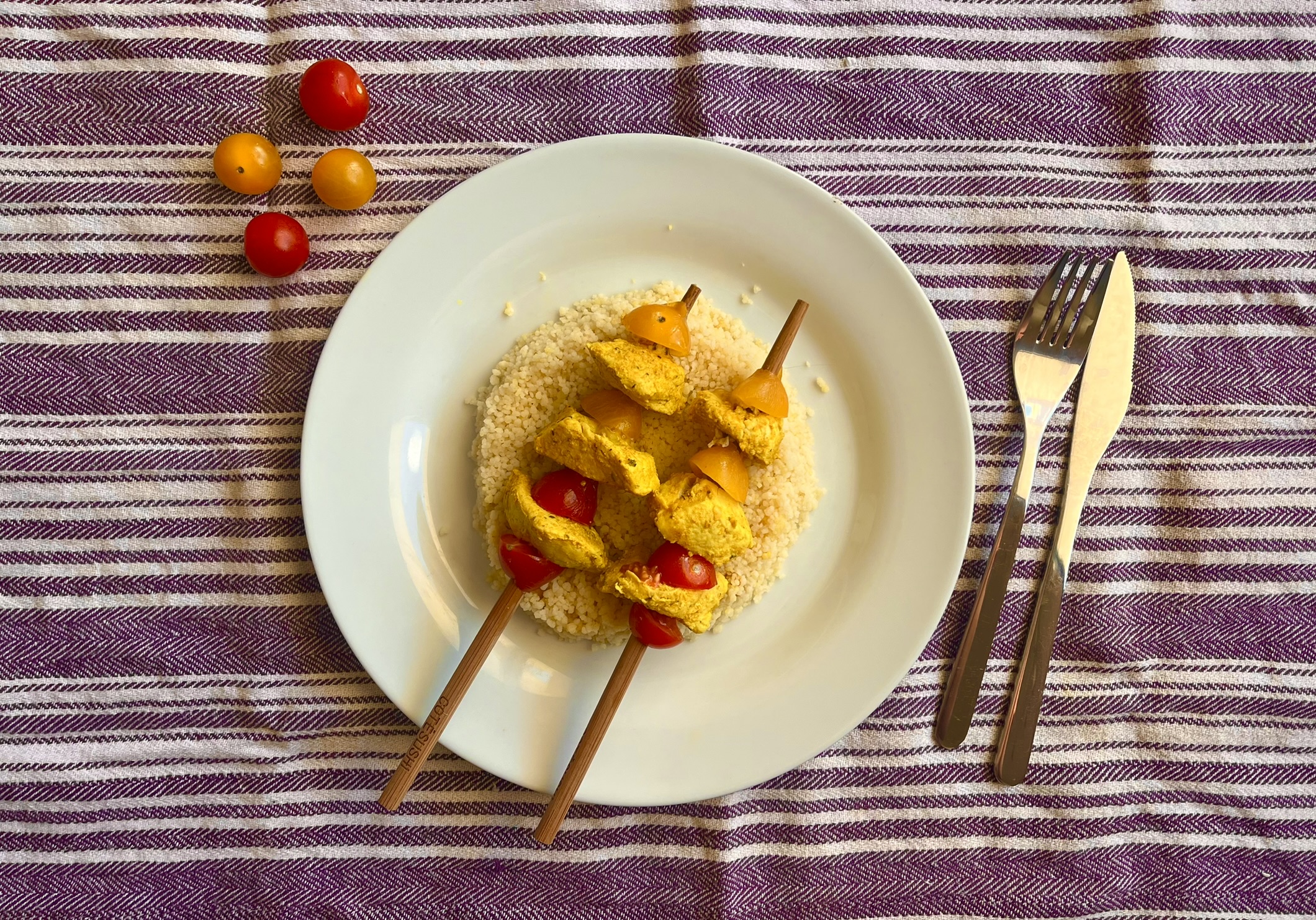 Brochettes de poulet à l'indienne