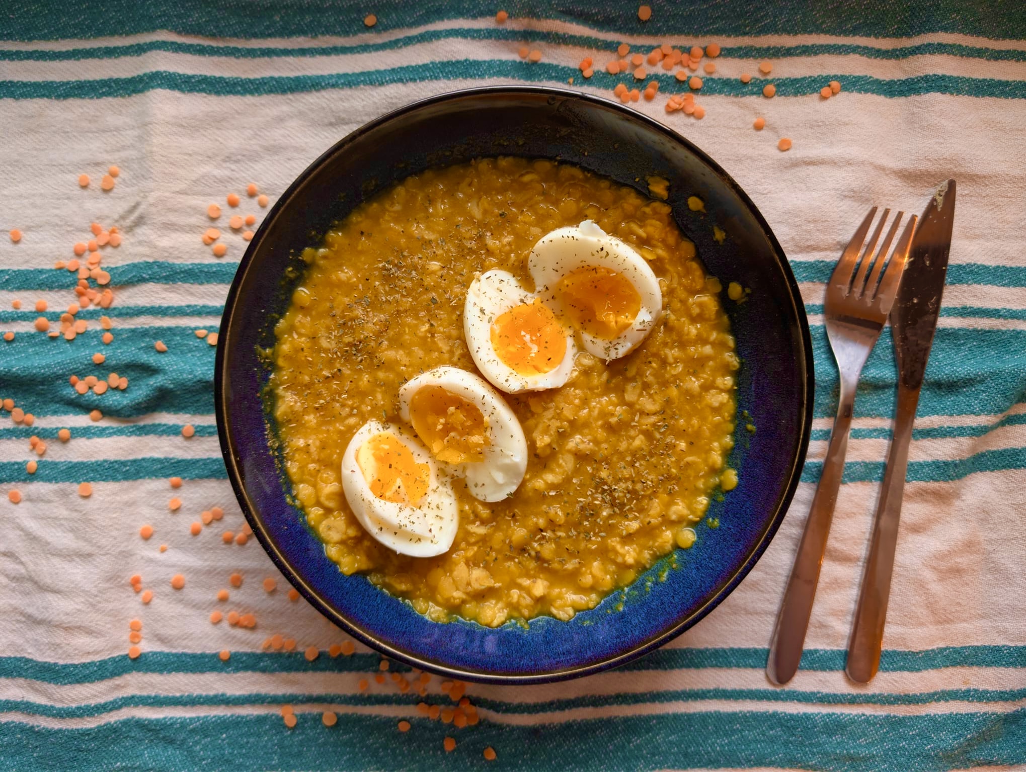 Porridge salé aux lentilles corail et épices