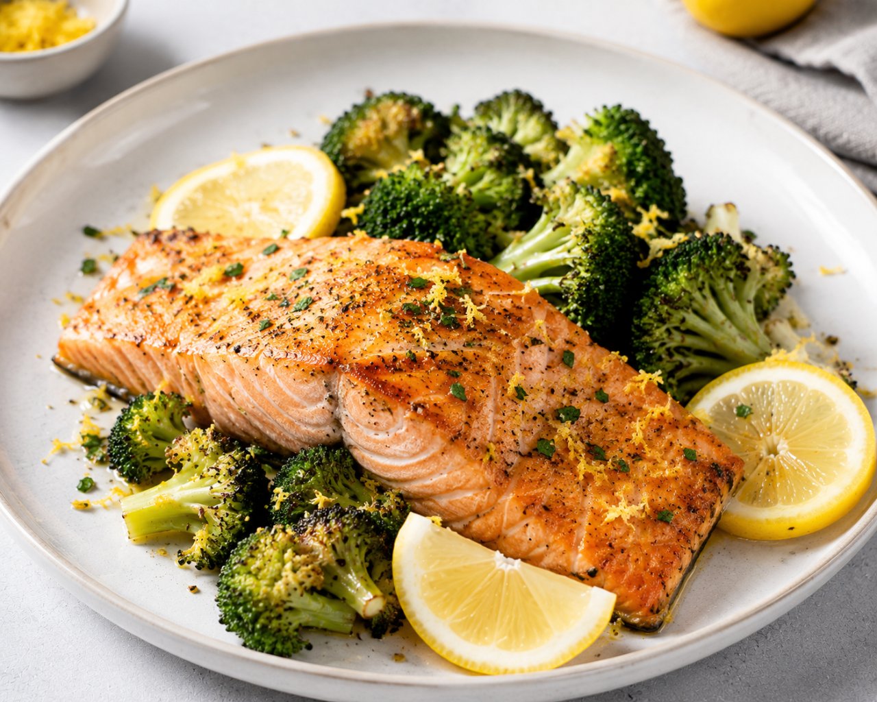 Image de la recette Saumon vapeur et brocoli au citron