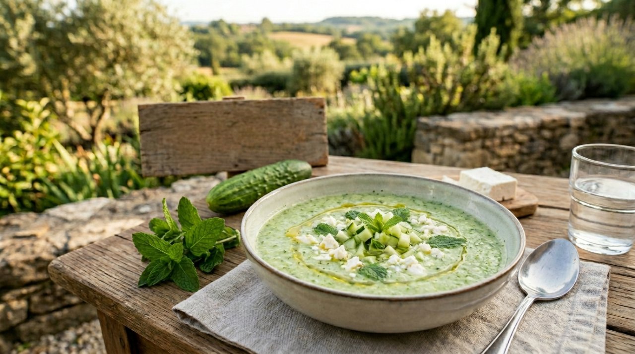 Soupe froide concombre et menthe façon Tzatziki