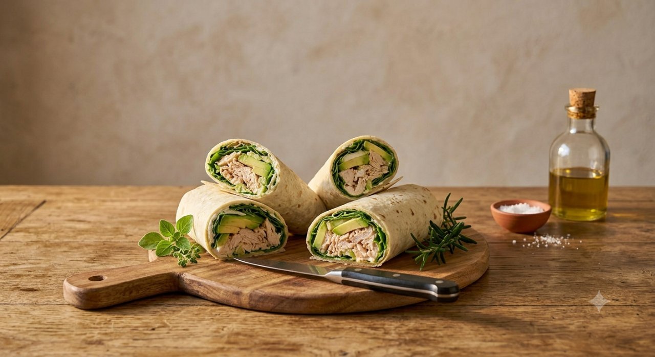 Wraps poulet, avocat & fromage frais